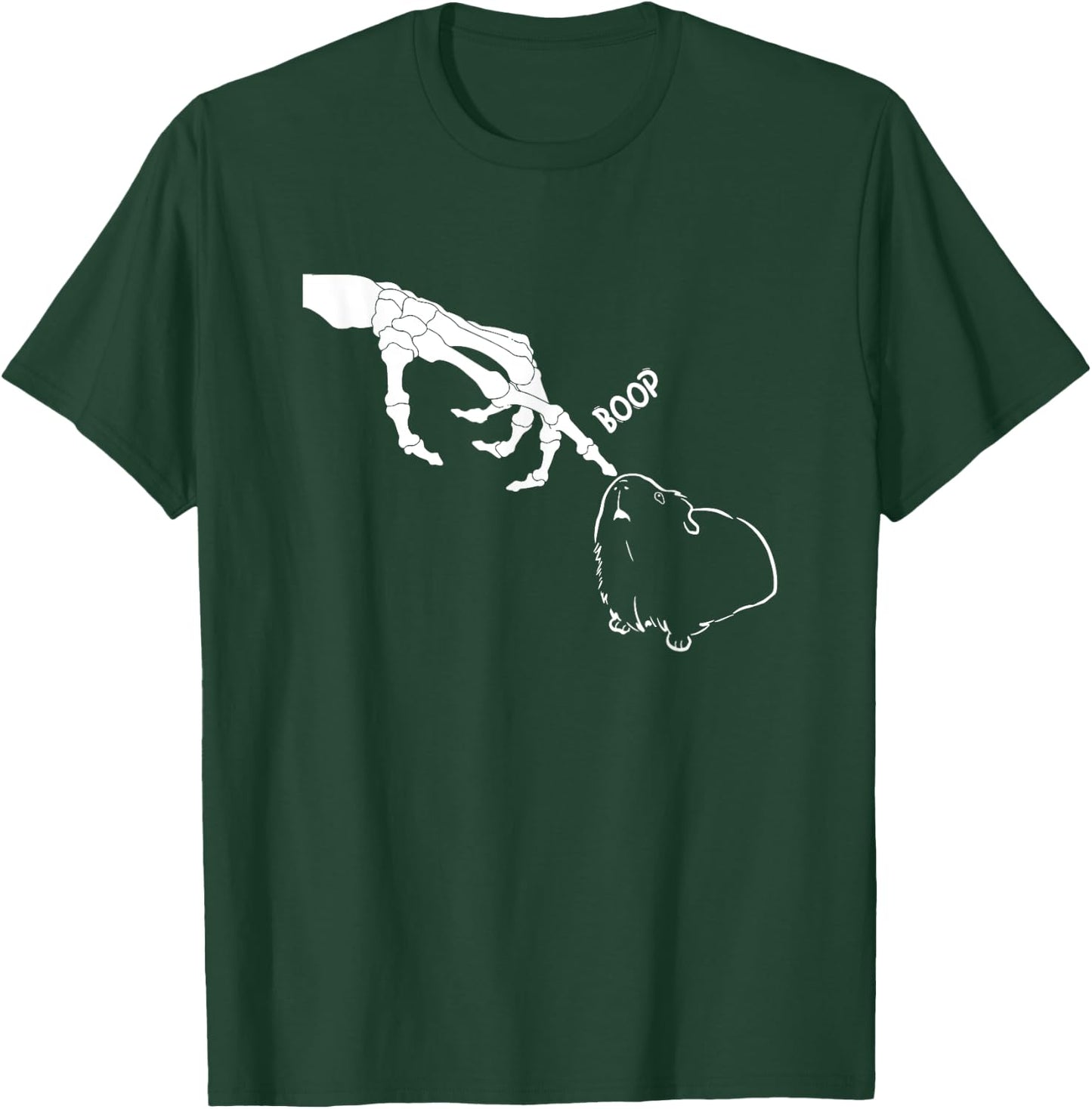 Guinea Pig Scary Skeleton Hand Boop Funny Spooky Halloween T-Shirt - T-Shirt | Forest