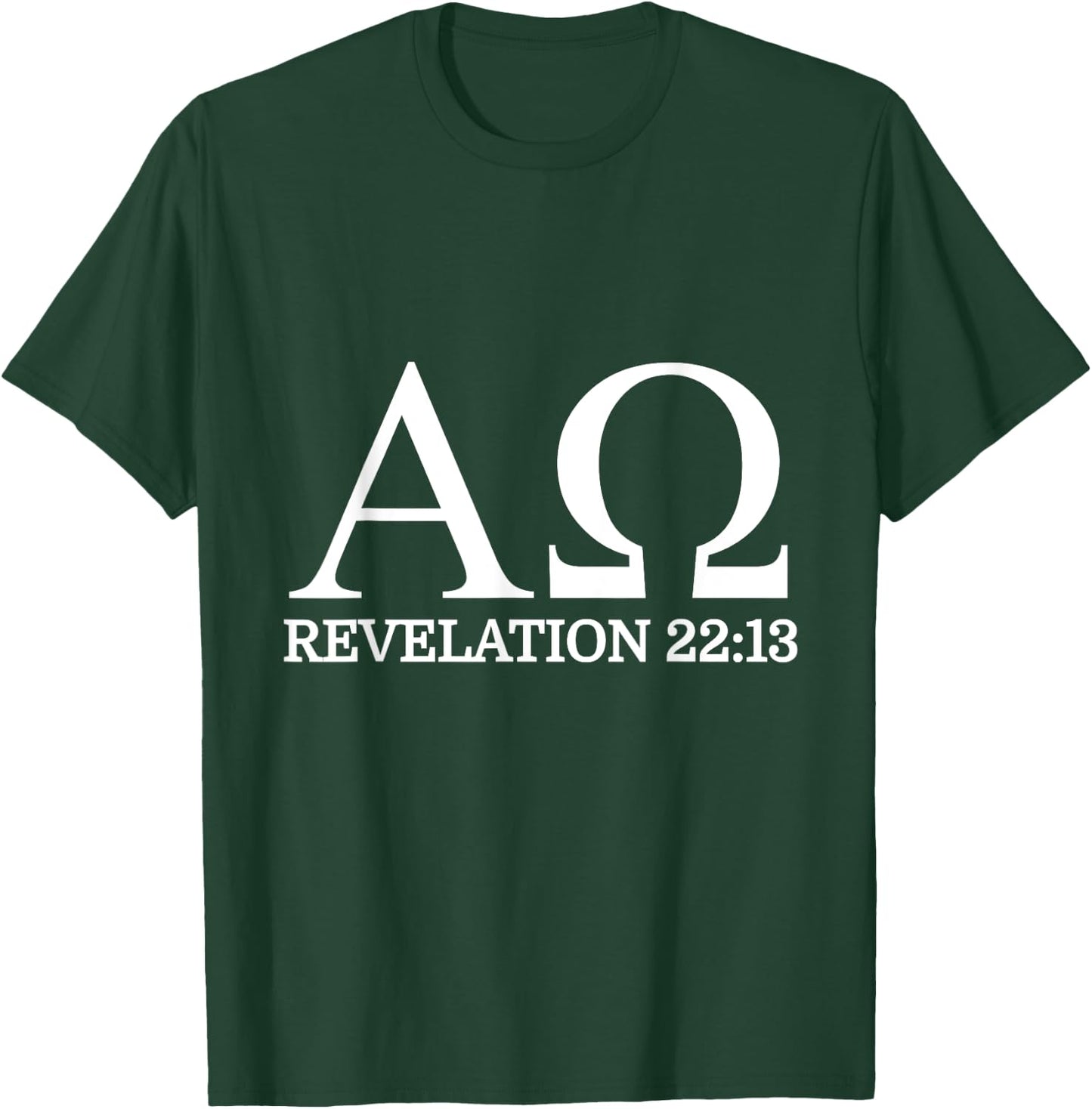 Revelation 22:13 Alpha Omega Bible Christian T-Shirt - T-Shirt | Forest