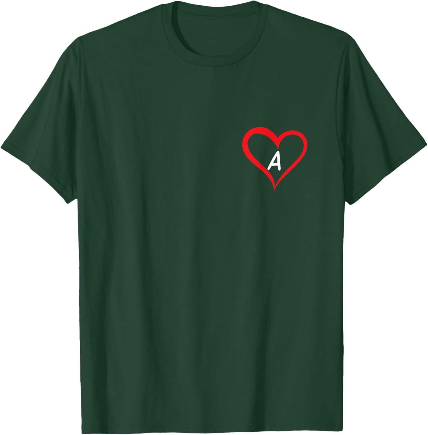 Heart with Letter A , Black, S T-Shirt - T-Shirt | Forest
