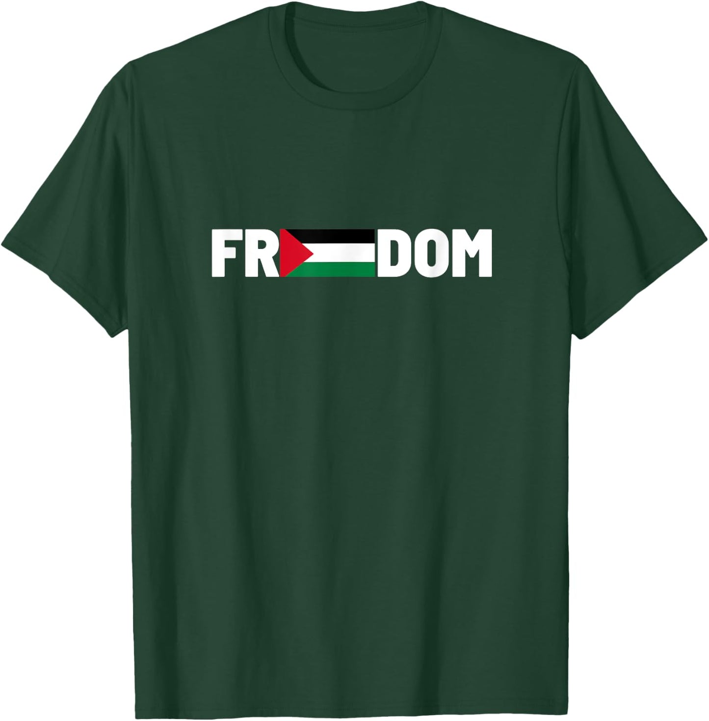 Freedom Palestine Flag | Men, Women and Teenagers , black T-Shirt - T-Shirt | Forest