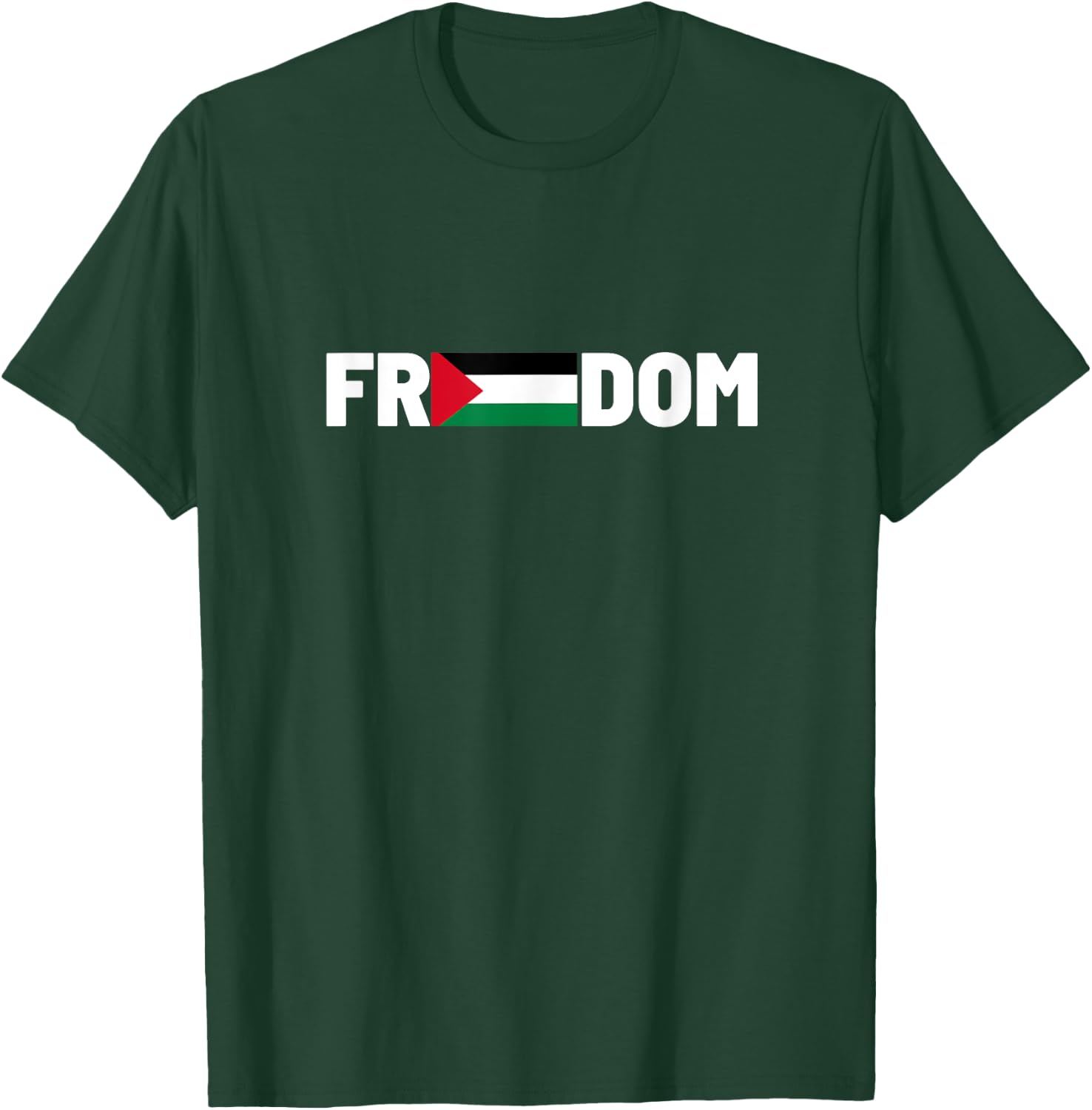 Freedom Palestine Flag | Men, Women and Teenagers , black T-Shirt - T-Shirt | Forest