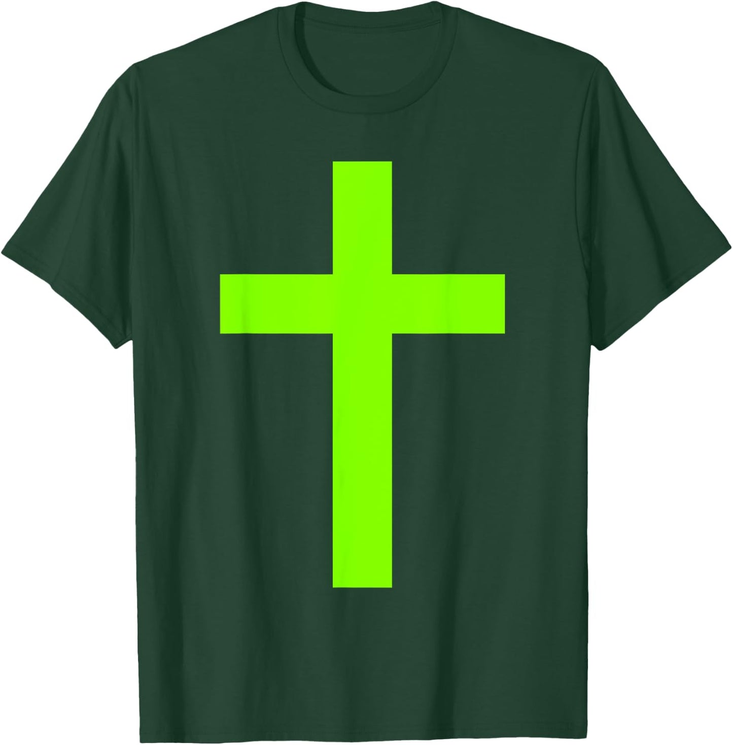 Christian God Jesus Cross Lime Green T-Shirt - T-Shirt | Forest