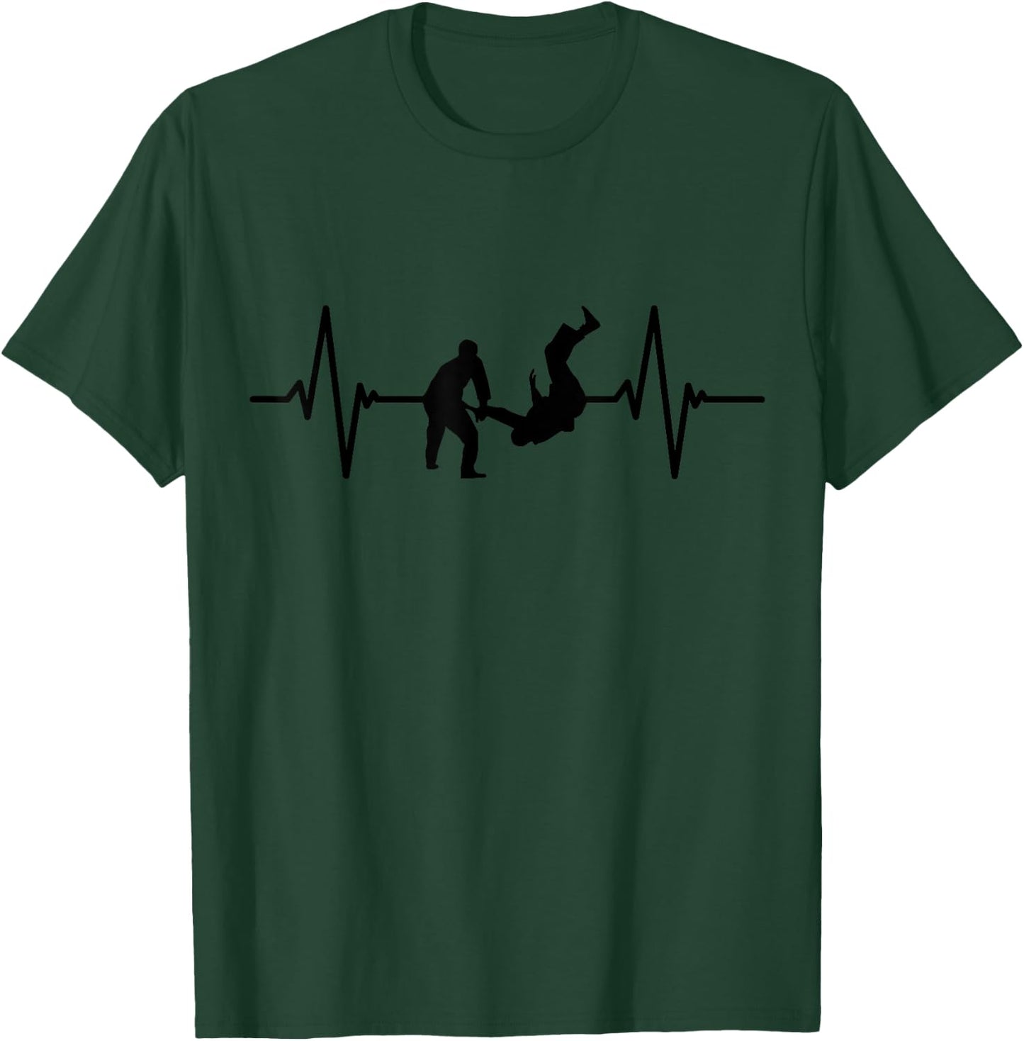 Brasilianische Jiu Jitsu Kleidung Männer Herzschlag BJJ T-Shirt - T-Shirt | Forest