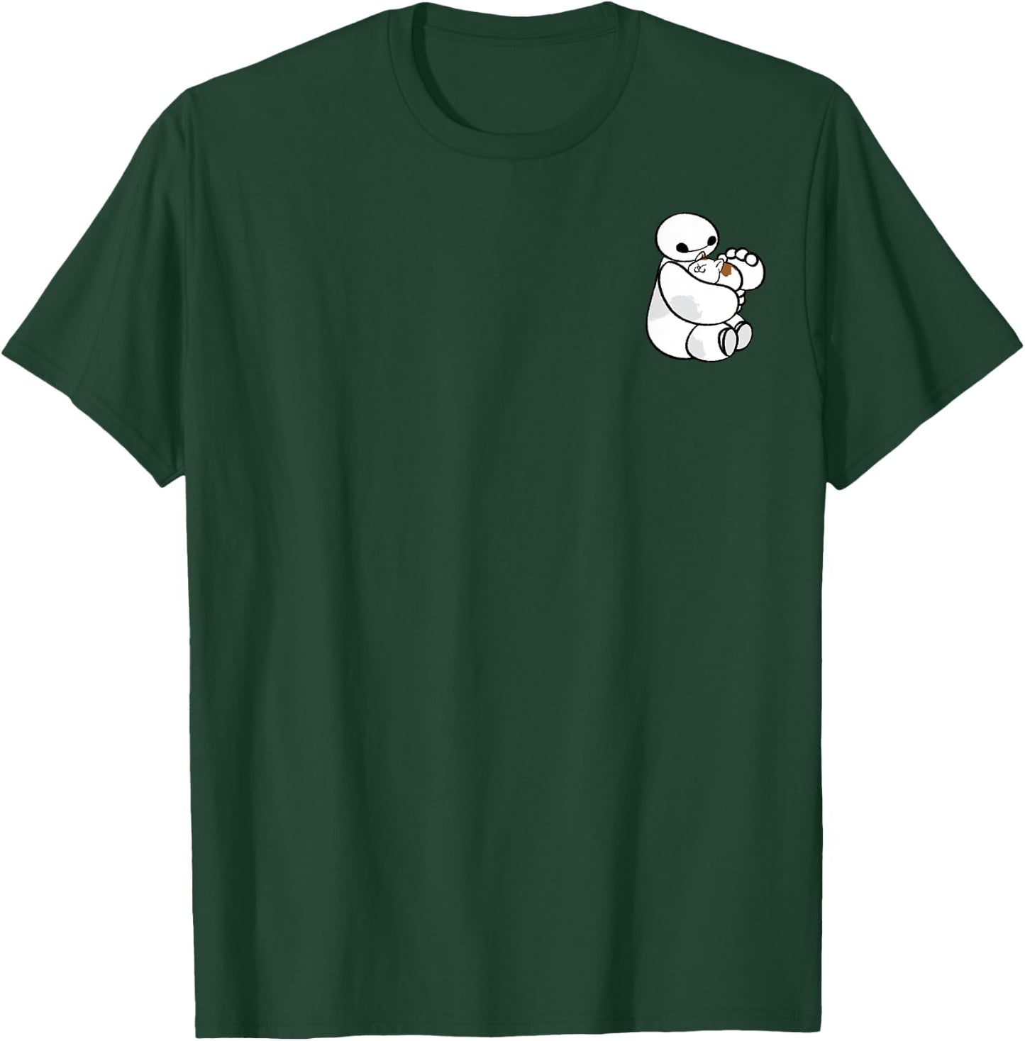 Disney Big Hero 6 Baymax and Mochi Left Chest , Black, S T-Shirt - T-Shirt | Forest