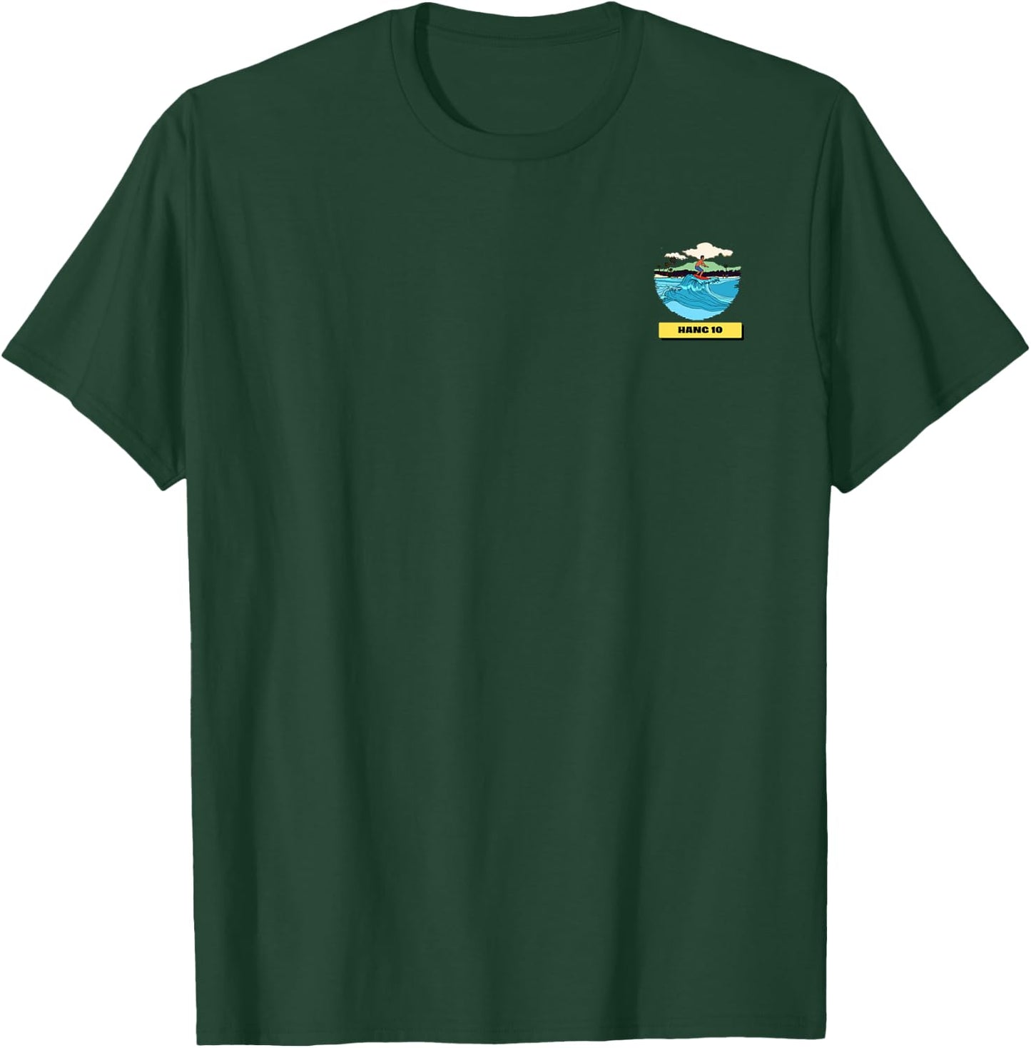 Surfing Legend Just Surf Hang Ten Design T-Shirt - T-Shirt | Forest