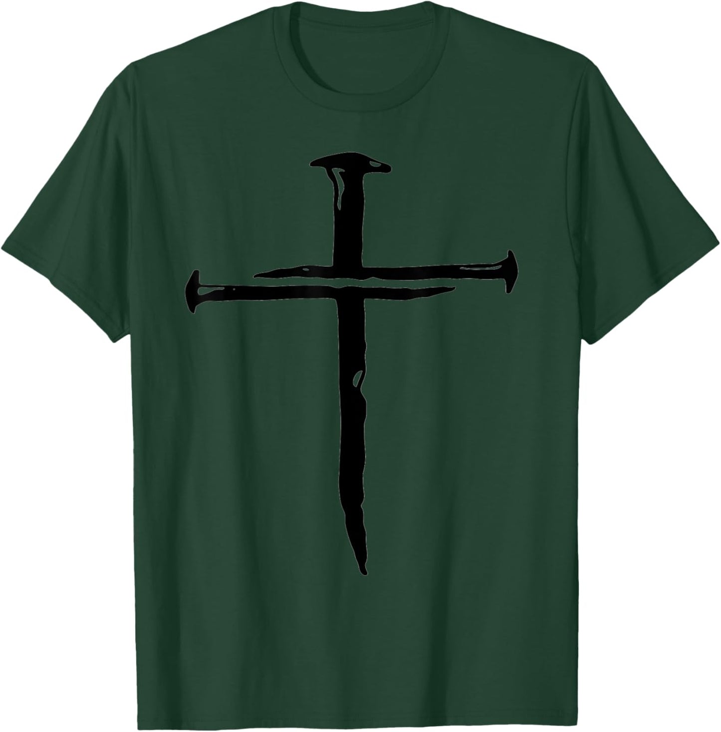 Cross made out of Nails Christian Faith Jesus Christianity T-Shirt - T-Shirt | Forest