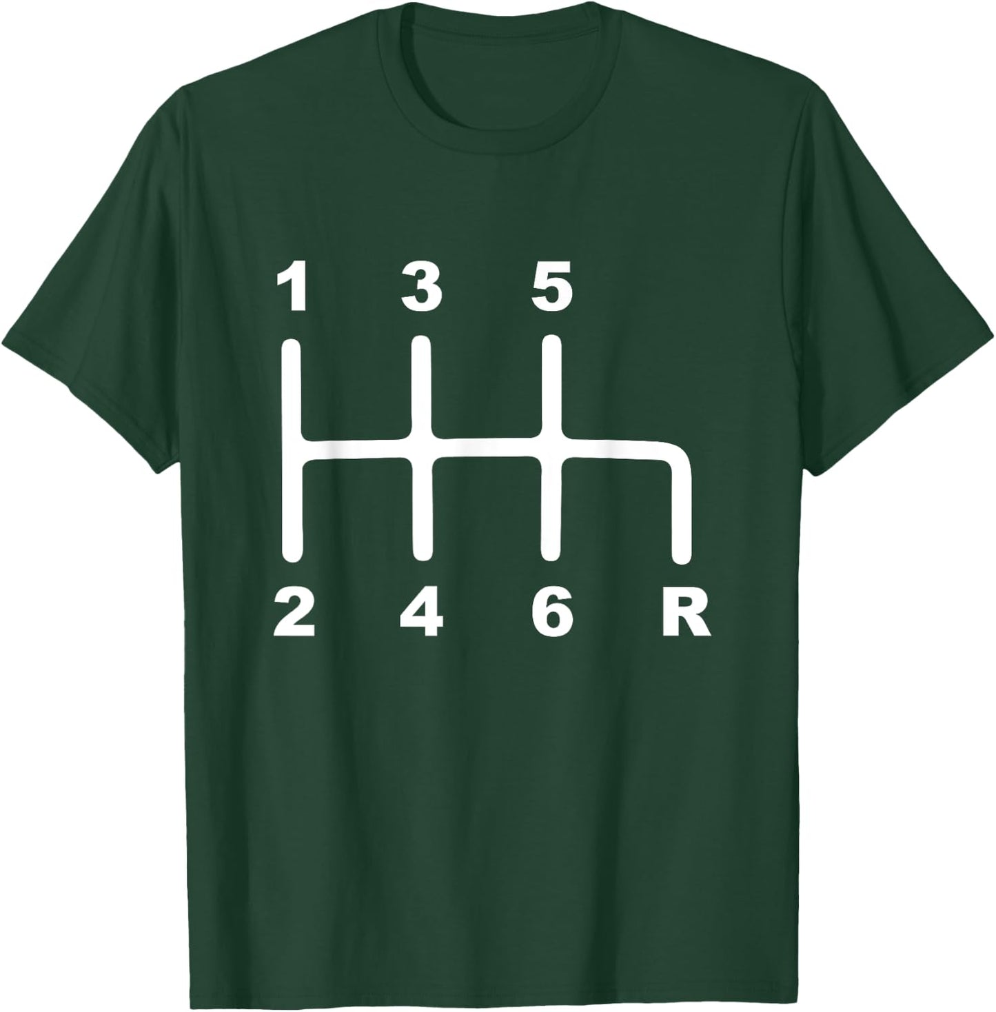 6 Speed Manual Transmission Shift Pattern Car T-Shirt - T-Shirt | Forest