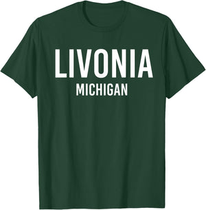 LIVONIA MICHIGAN MI USA Patriotic Vintage Sports Women Kids Men T-Shirt - T-Shirt | Forest
