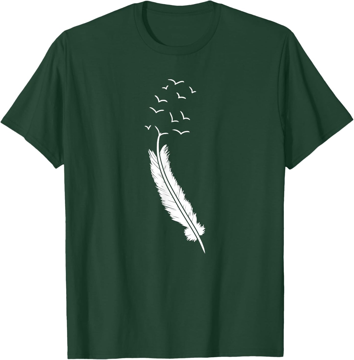 Flying Birds Flock Feather Cool Minimal Art Artists Gift T-Shirt - T-Shirt | Forest