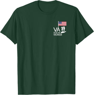 Veterans saluting the Flag supported by VA Social Workers T-Shirt - T-Shirt | Forest