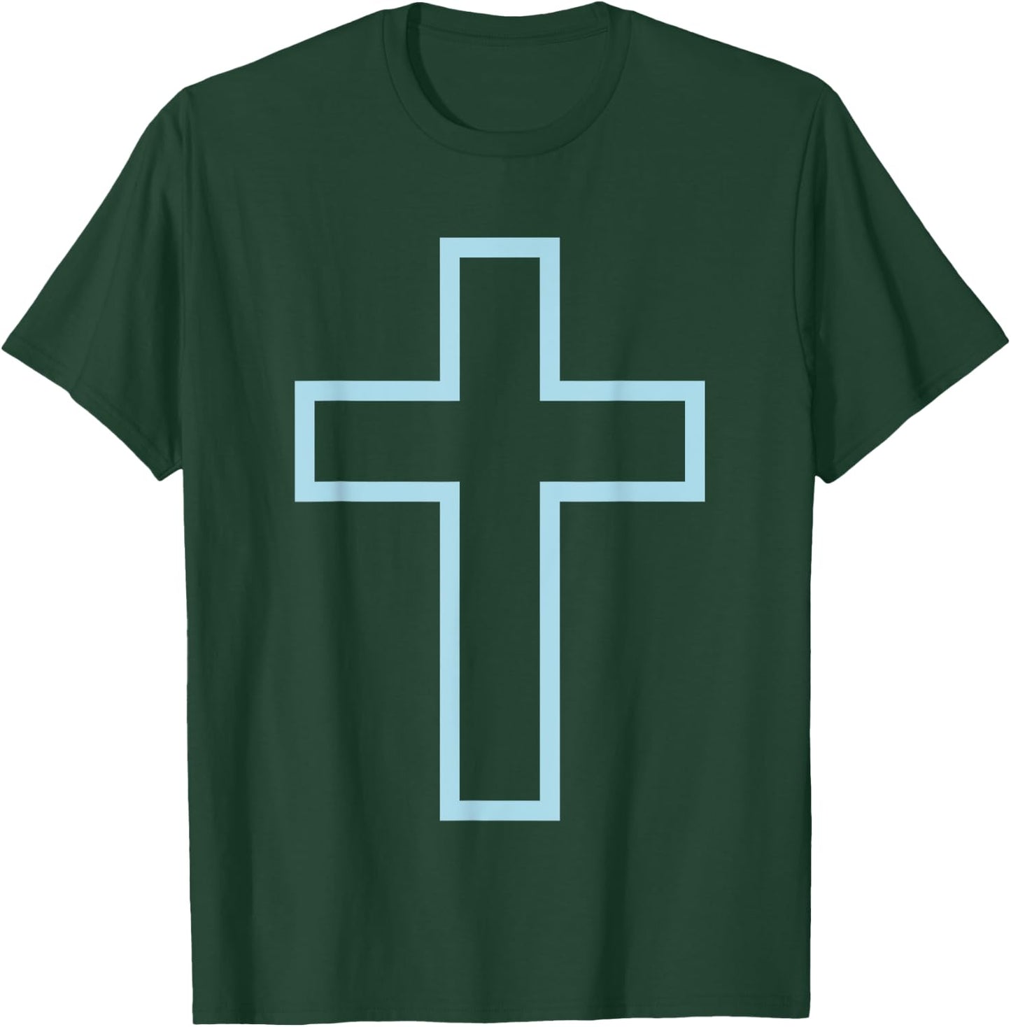 Baby Blue Cross Outline T-Shirt - T-Shirt | Forest