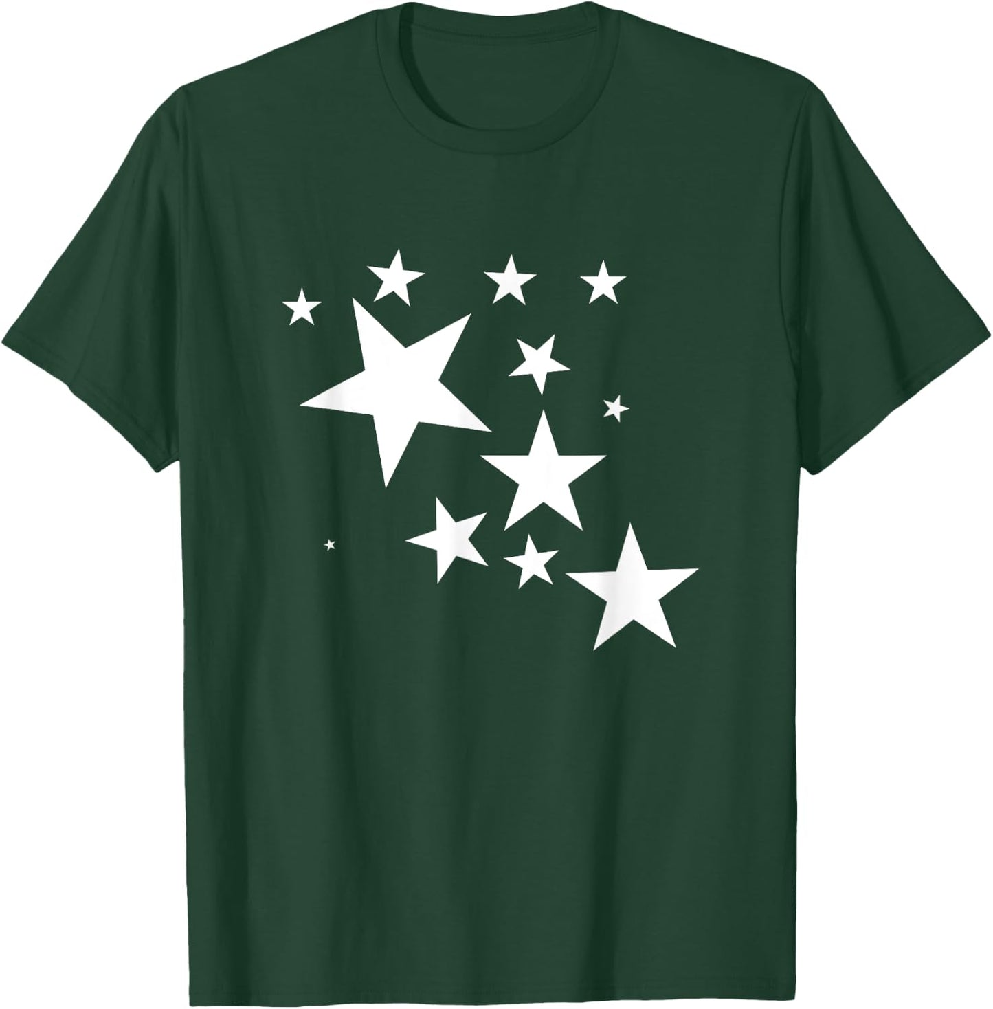 White Stars Star-Pattern-Design Costume Gift Men Women Kids T-Shirt - T-Shirt | Forest
