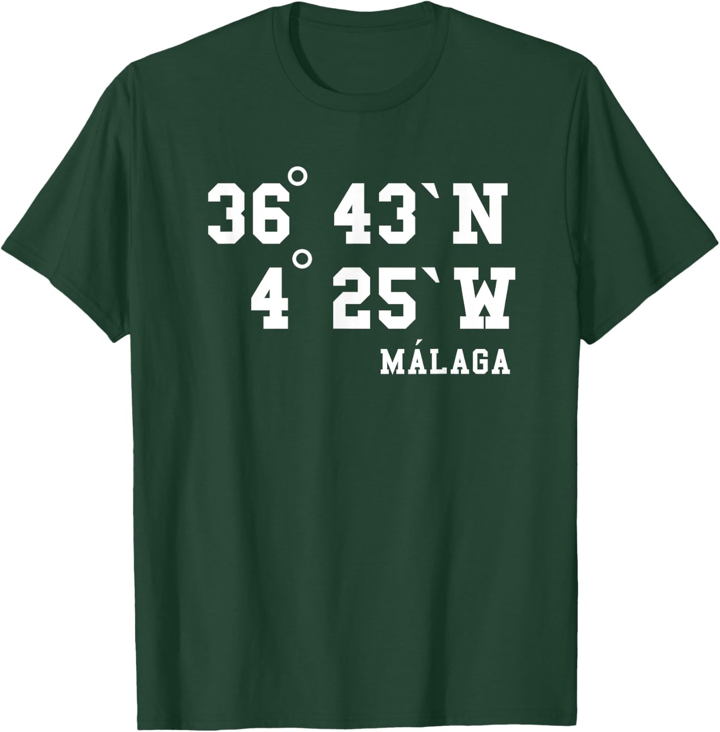 Málaga Koordinaten Design Urlaub Spanien Andalusien Malaga T-Shirt - T-Shirt | Forest