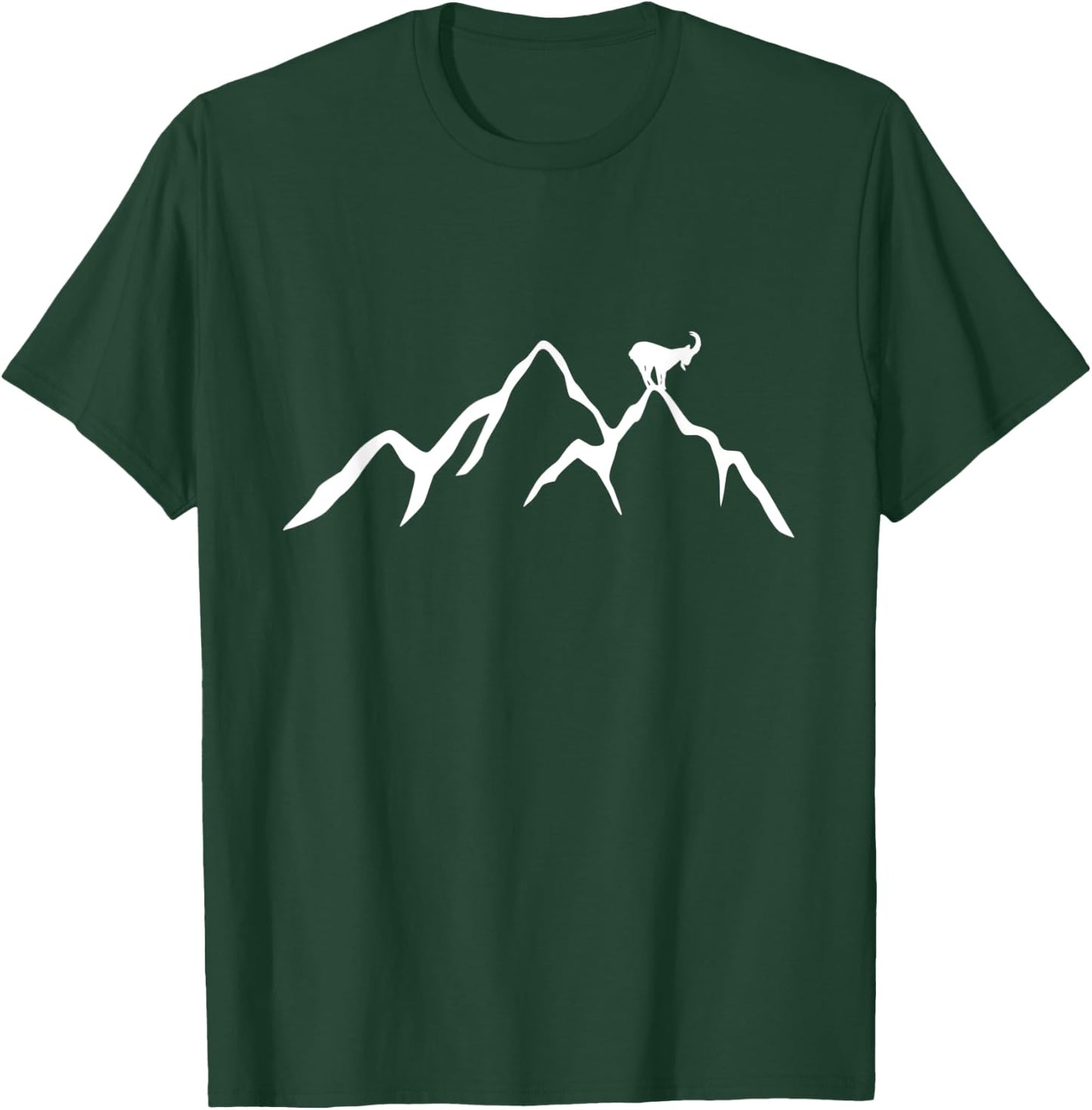 Wander Berg mit Steinbock für Berg Wandern und Natur T-Shirt - T-Shirt | Forest
