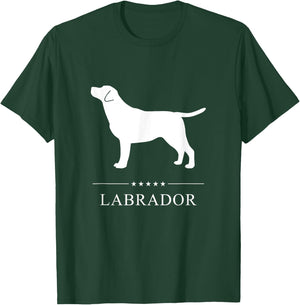 Labrador Dog White Silhouette T-Shirt - T-Shirt | Forest