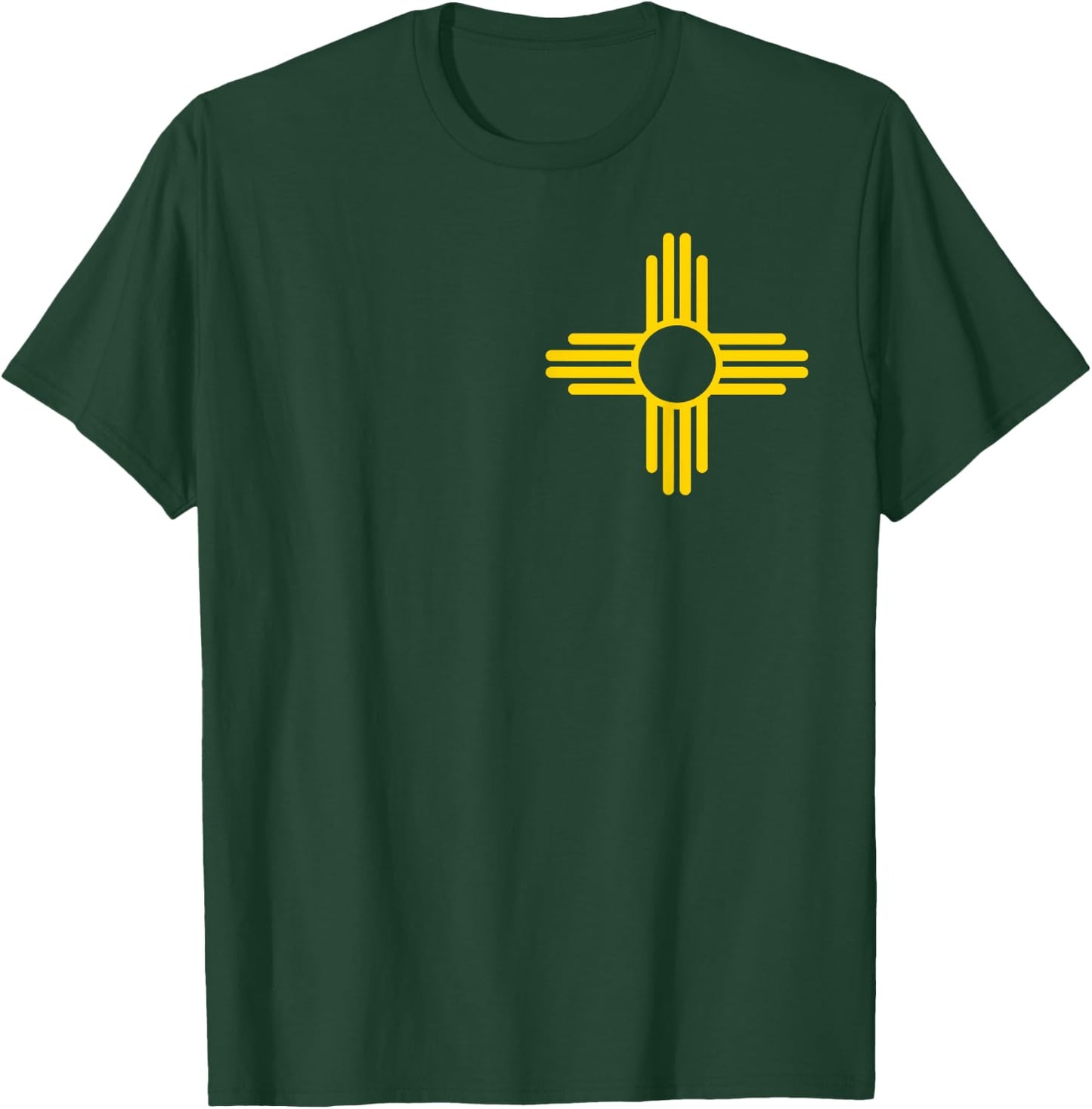 New Mexico Flag Yellow Zia Sun Symbol T-Shirt - T-Shirt | Forest