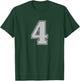 Number #4 Silver Sports Fan Jersey Number T-Shirt - T-Shirt | Forest