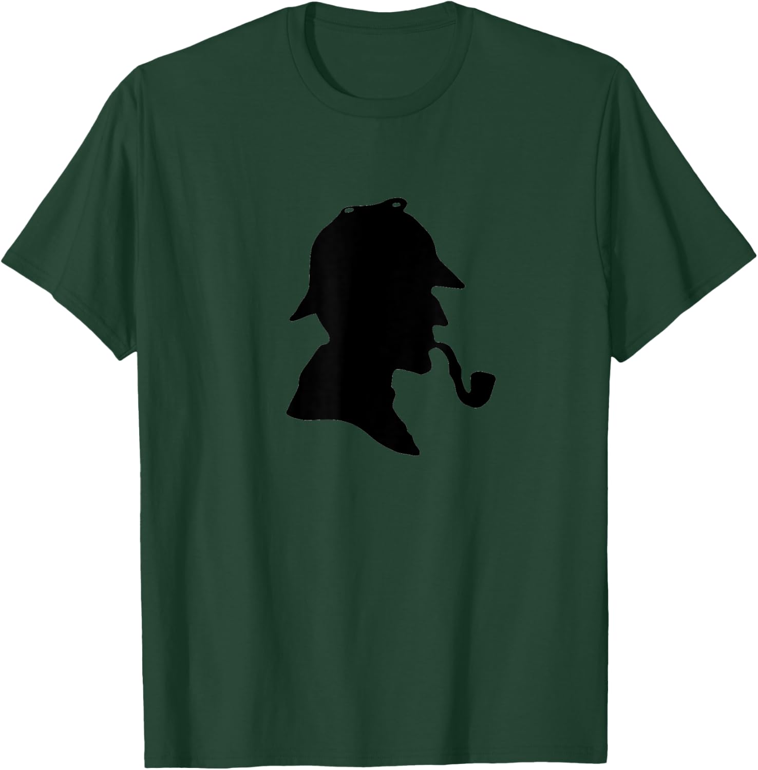 Famous Sherlock Holmes detective silhouette hat pipe book T-Shirt - T-Shirt | Forest
