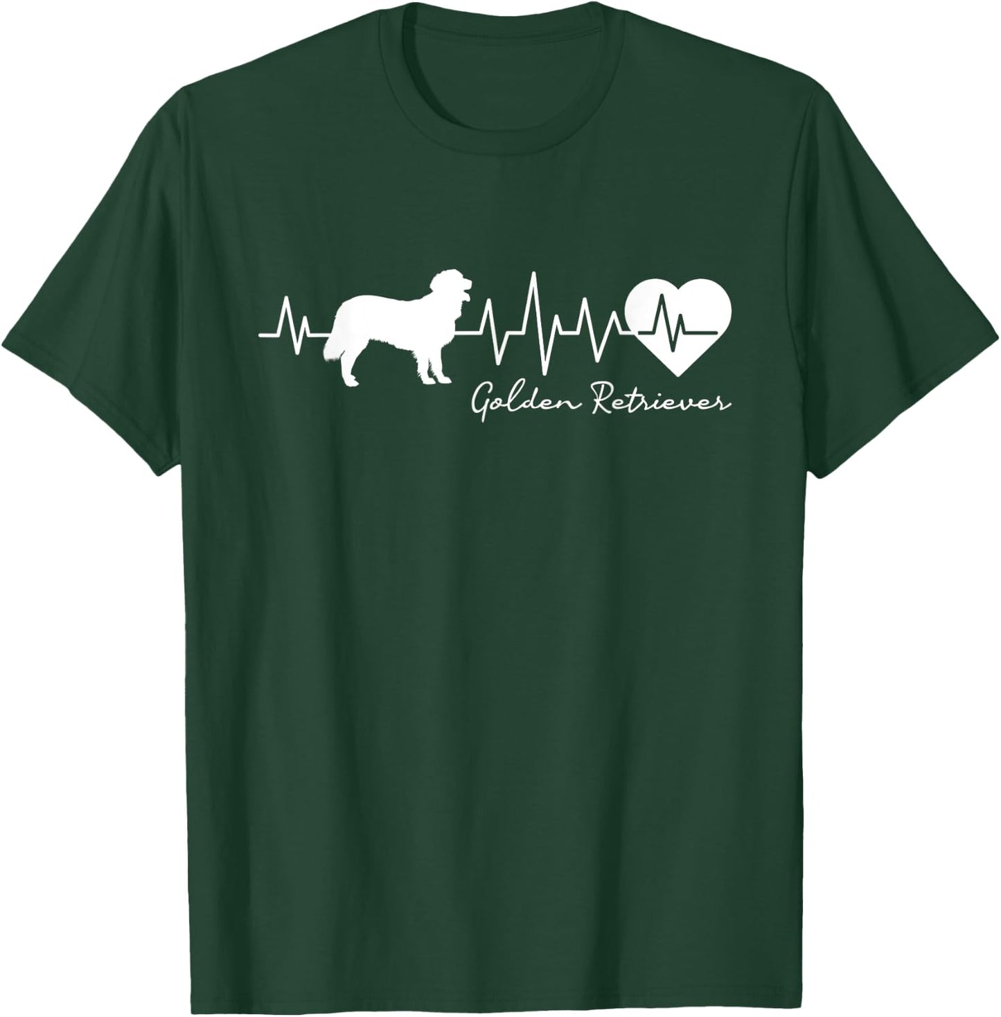 Golden Retriever - ECG Heartbeat Dog Owner Canine Lover Women Kids T-Shirt - T-Shirt | Forest