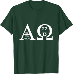 Revelation 22:13 Alpha Omega Bible Christian Shirt T-Shirt - T-Shirt | Forest
