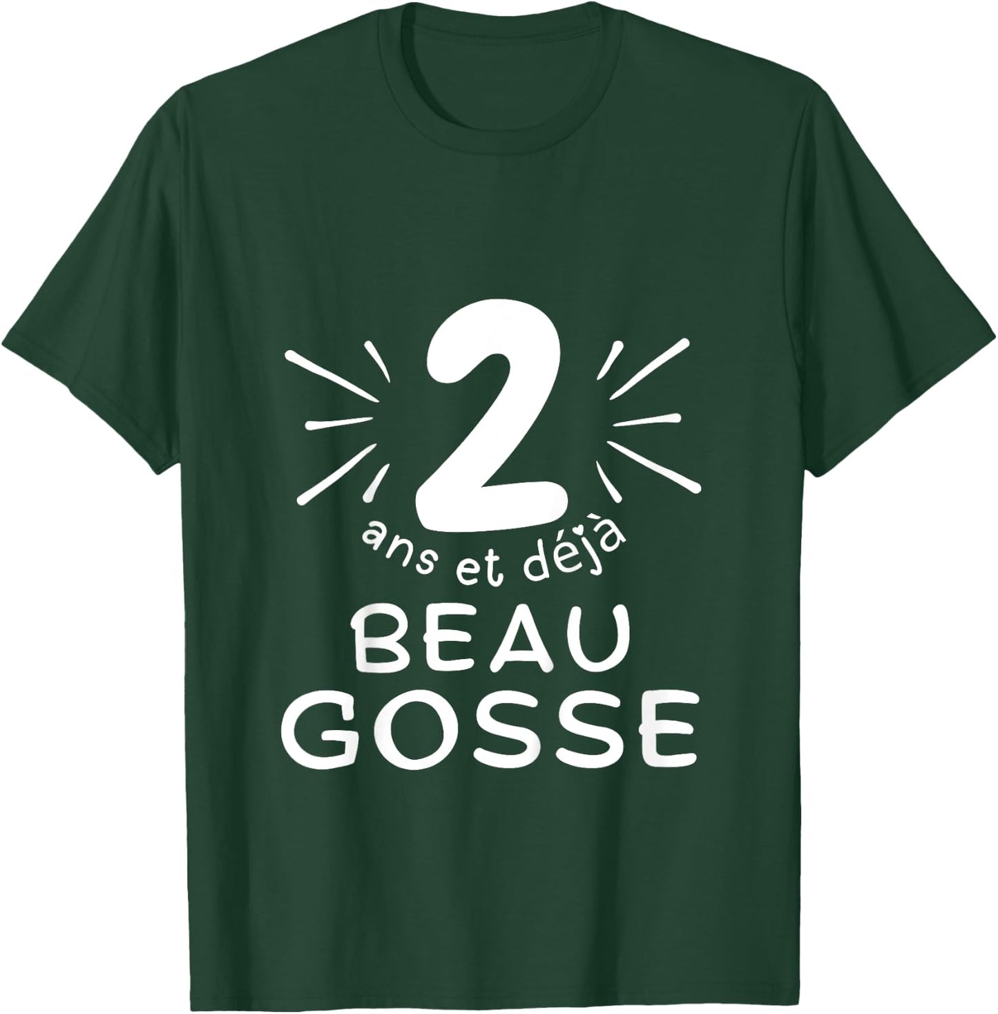 Child 2 years old and already handsome kid. phrase humor for gift boy , Black, 2 T-Shirt - T-Shirt | Forest