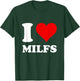 Red Heart I Love Milfs , black T-Shirt - T-Shirt | Forest