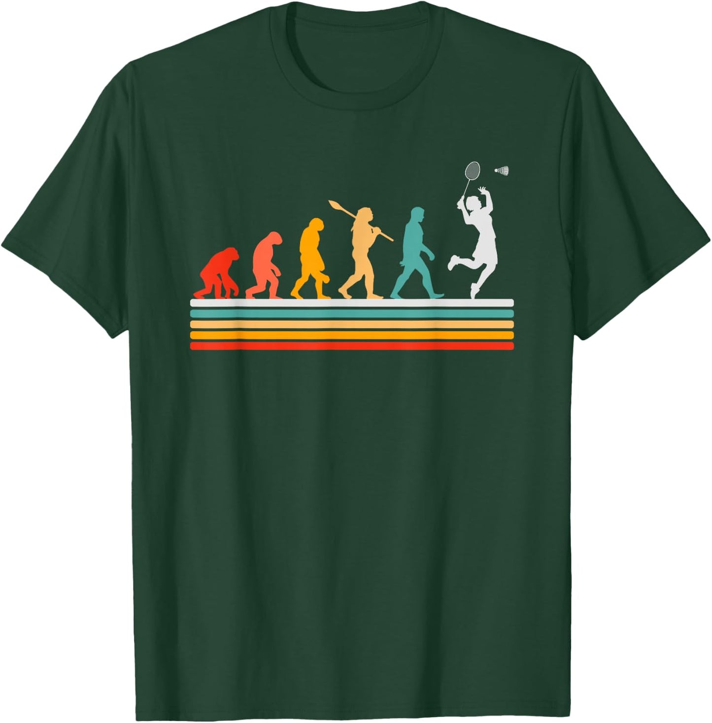 Evolution De L'homme Joueur De Badminton T-Shirt - T-Shirt | Forest