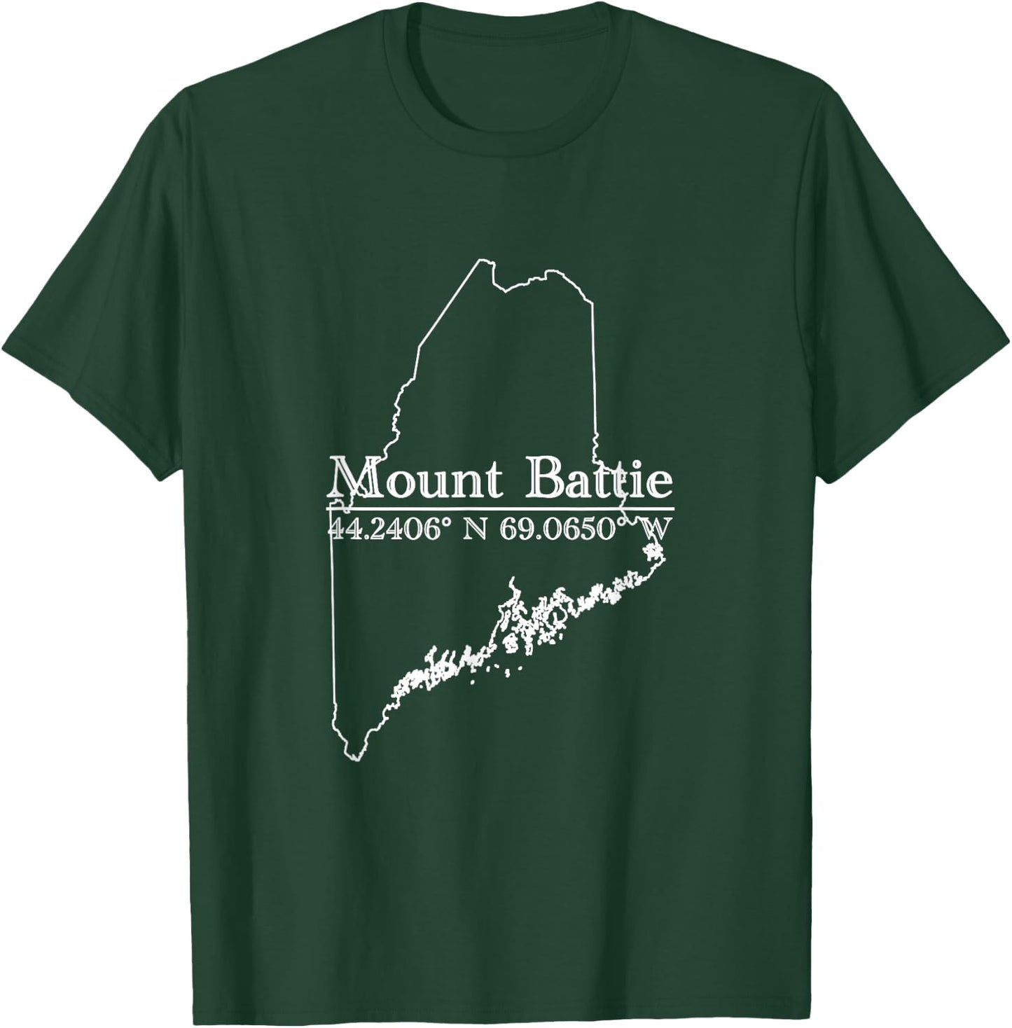 Mount Battie Camden Maine Coordinates T-Shirt - T-Shirt | Forest