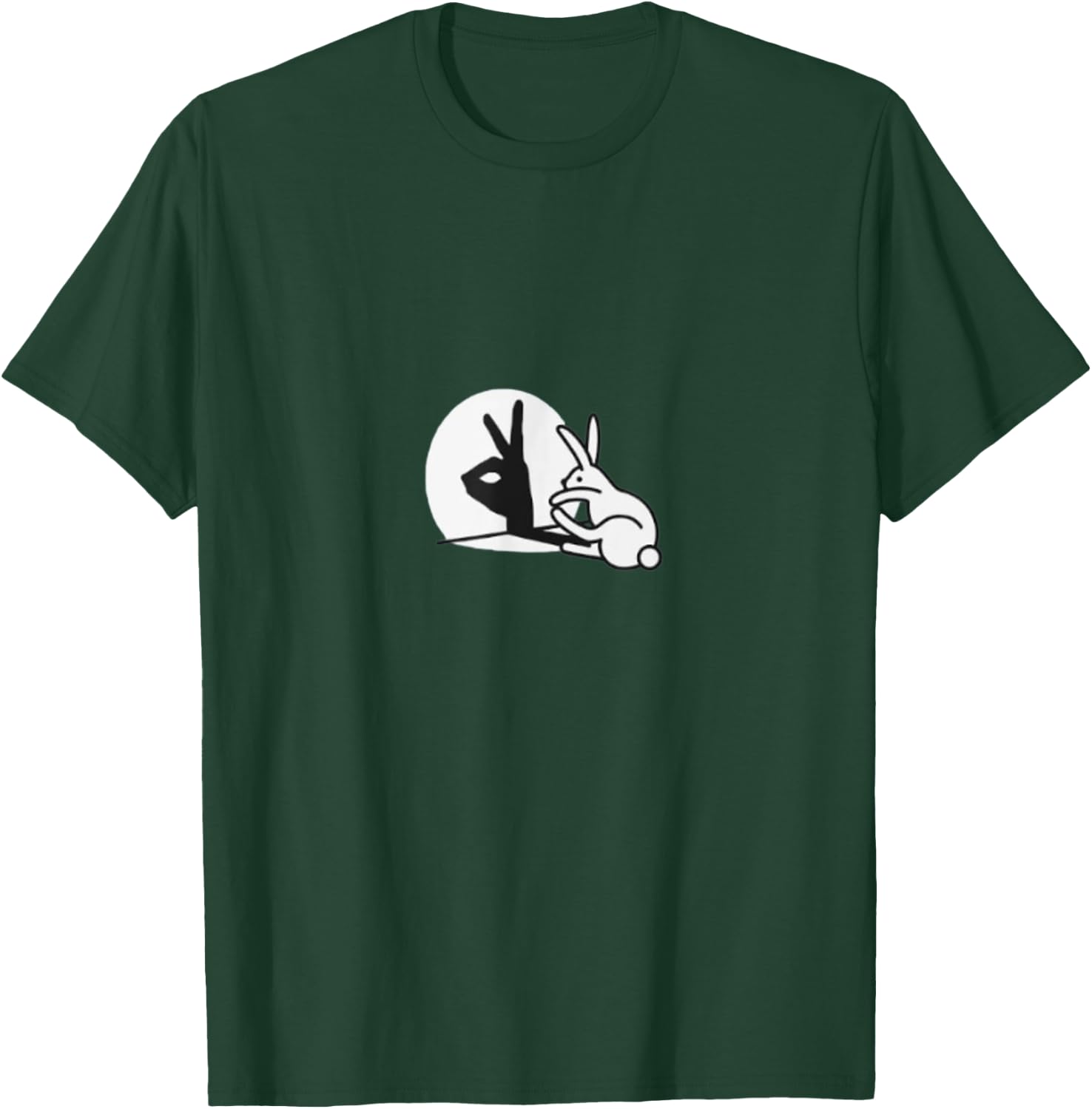 Funny Rabbit hand shadow puppets humor T-Shirt - T-Shirt | Forest