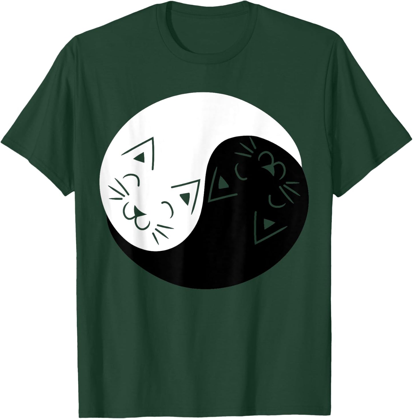 Yin and Yang Cats Shirt | Funny Cat Animal Women Kids T-Shirt - T-Shirt | Forest