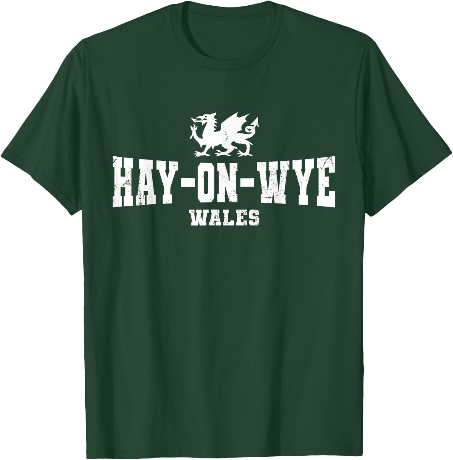 Hay-on-Wye Wales Welsh Dragon Flag Cymru T-Shirt - T-Shirt | Forest