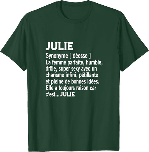 Woman Humour Gift Personalized Name Julie Definition , Black, Female X-Small