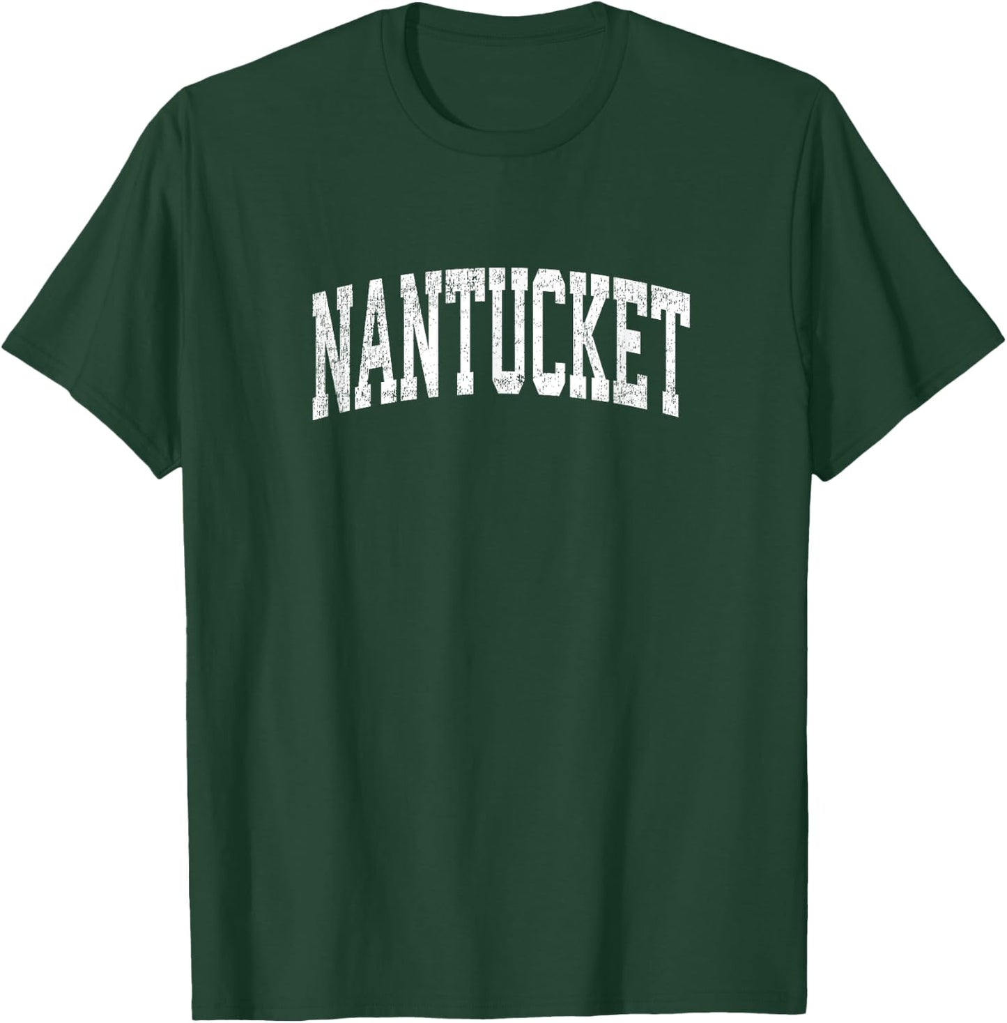 Nantucket Massachusetts MA Vintage Athletic Sports Design T-Shirt - T-Shirt | Forest