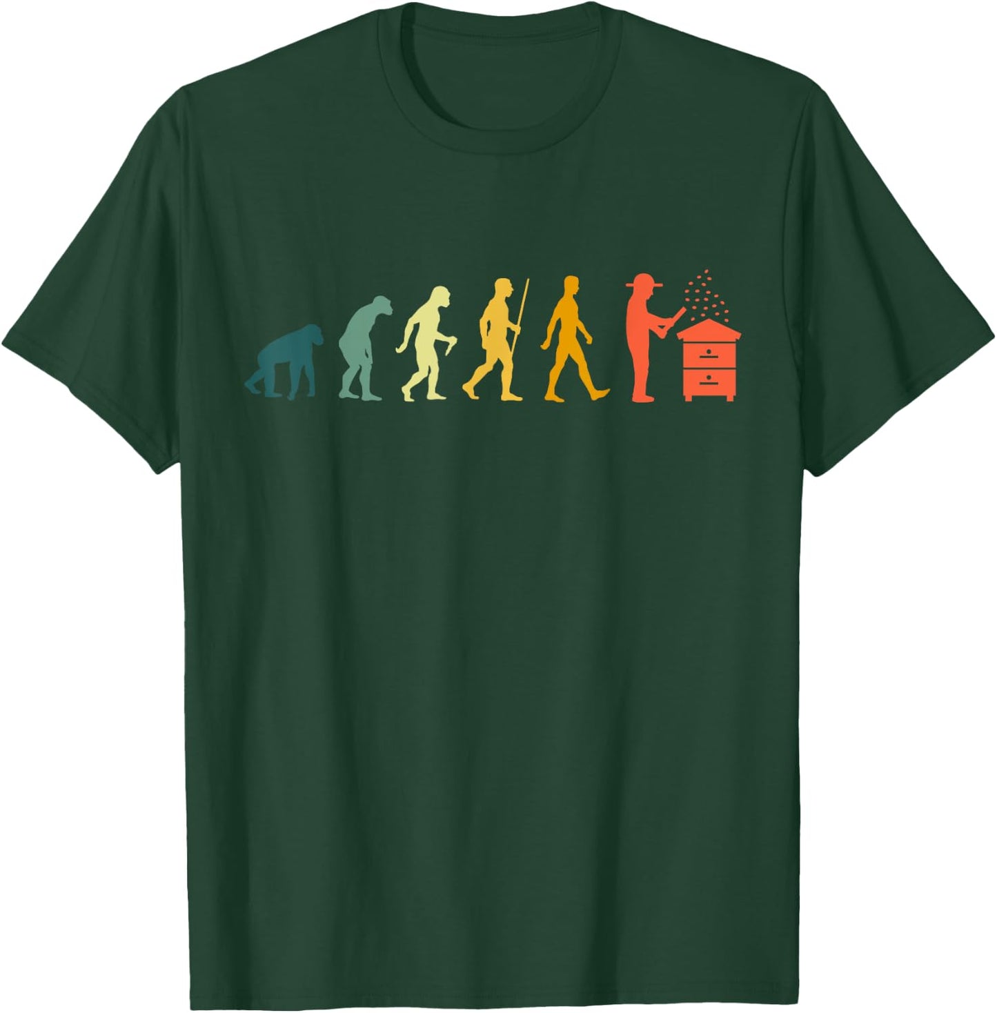 Beekeeper Evolution Retro Vintage Beekeeping Honey Bee , black T-Shirt - T-Shirt | Forest