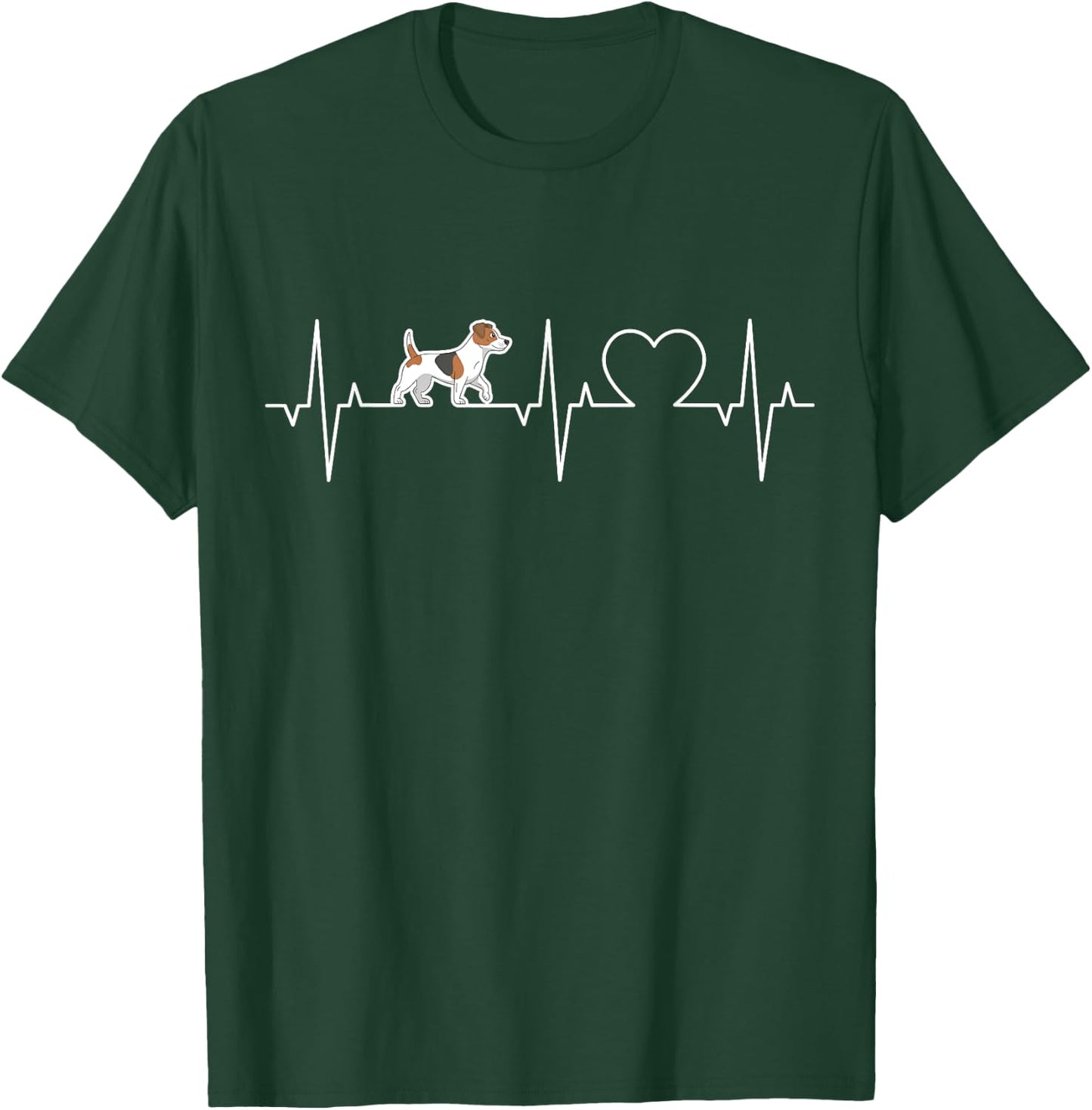 Jack Russell Terrier Heartbeat Terrier ECG Dog Owner , black T-Shirt - T-Shirt | Forest