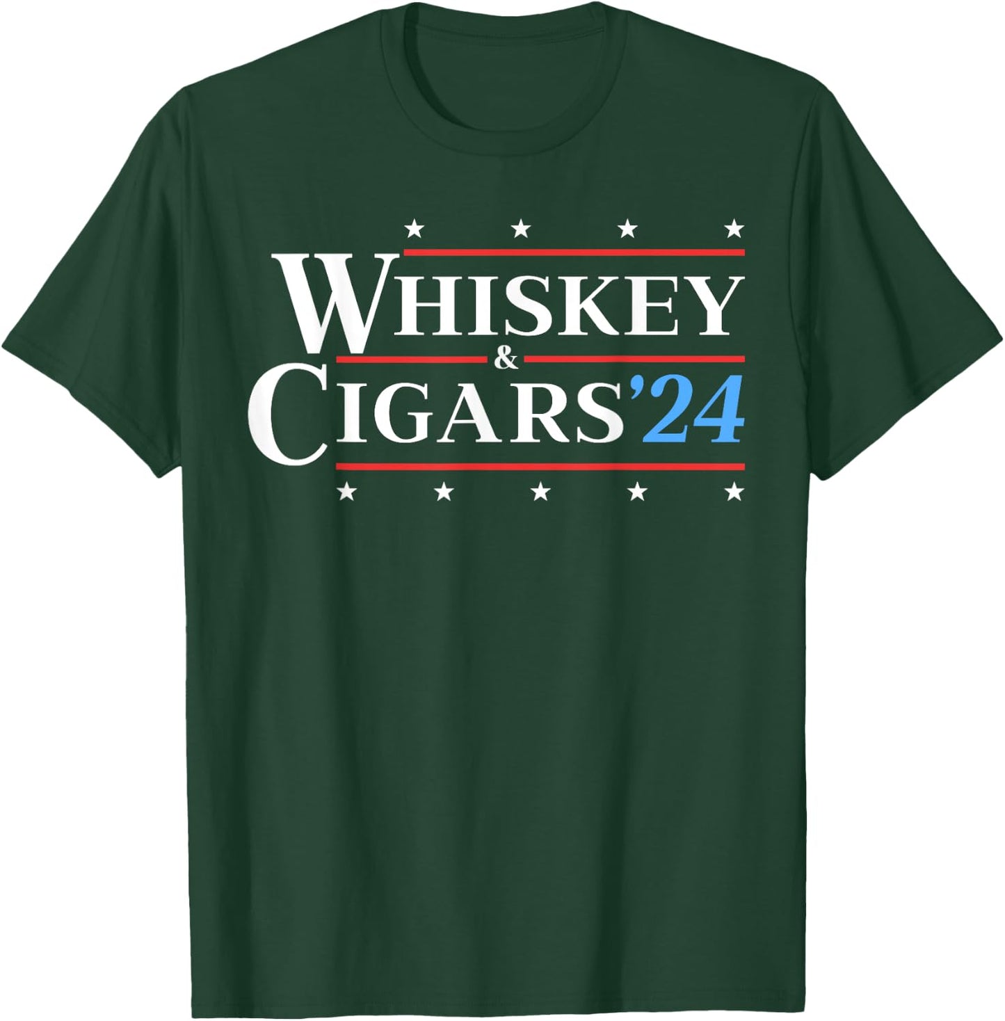 Whiskey & Cigars '24 Funny Presidential Election 2024 Parody T-Shirt - T-Shirt | Forest