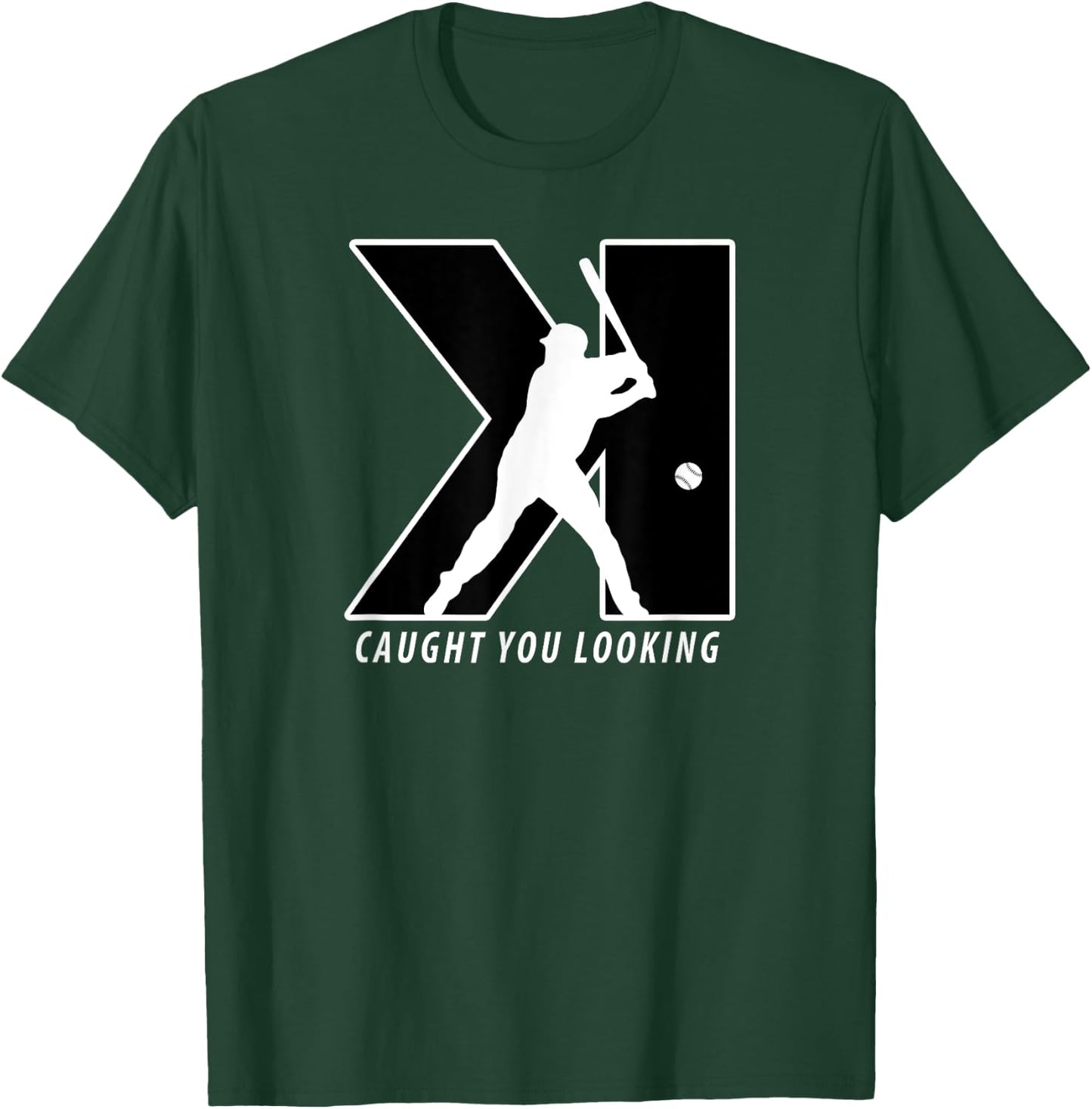 Backwards K Strikeout Looking Softball Baseball Pitcher T-Shirt - T-Shirt | Forest
