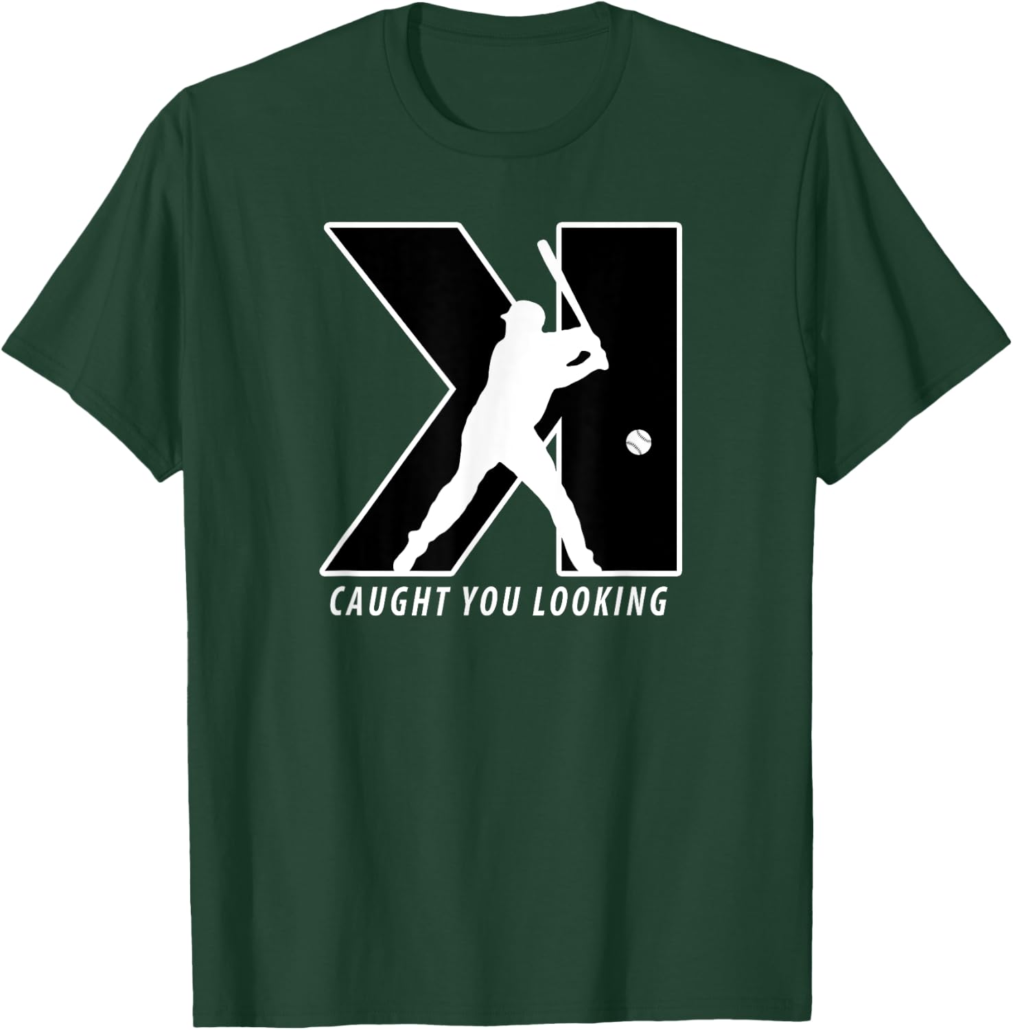 Backwards K Strikeout Looking Softball Baseball Pitcher T-Shirt - T-Shirt | Forest