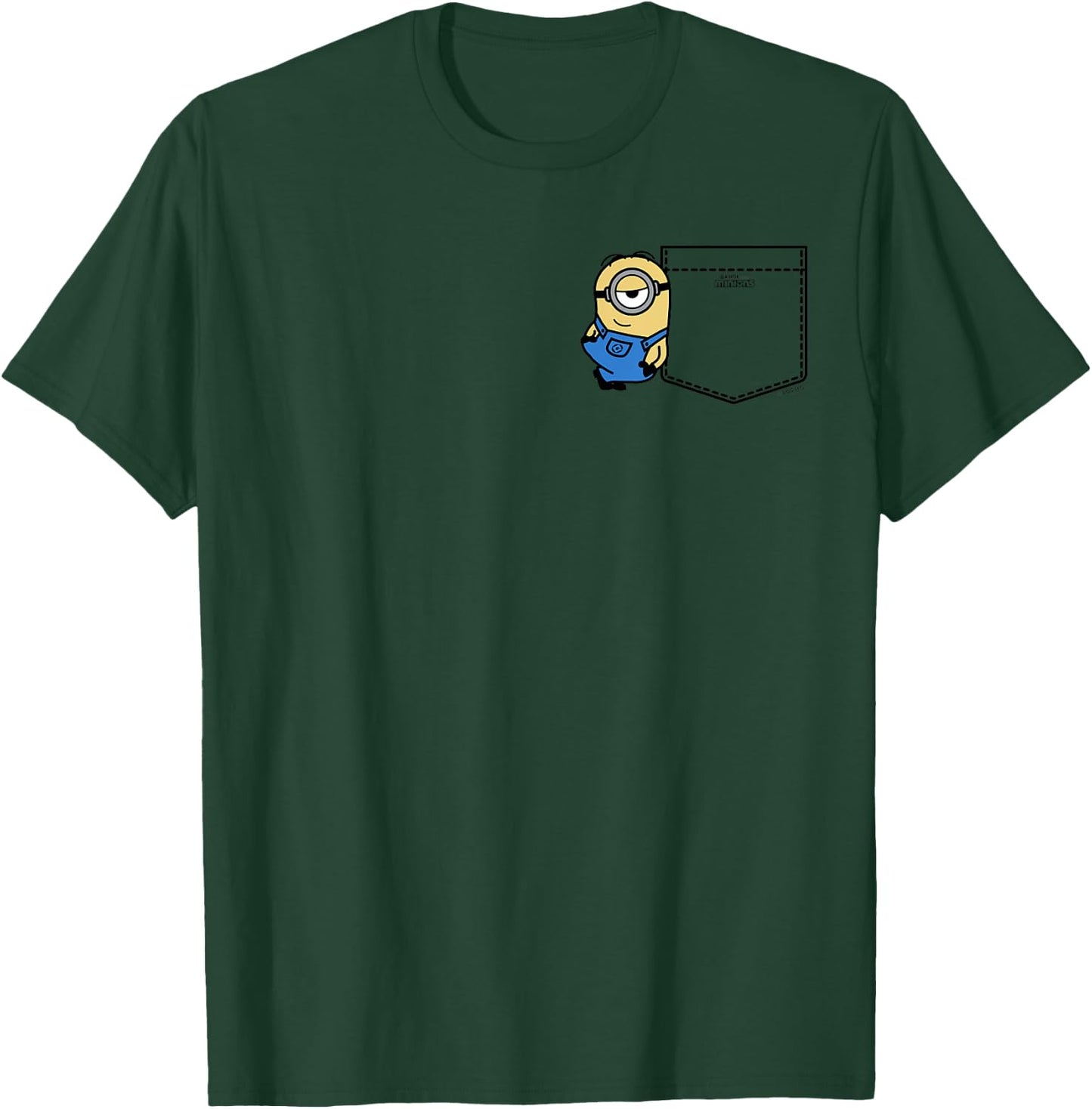 Minions Stuart Casual Pocket Hit T-Shirt - T-Shirt | Forest