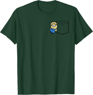 Minions Stuart Casual Pocket Hit T-Shirt - T-Shirt | Forest