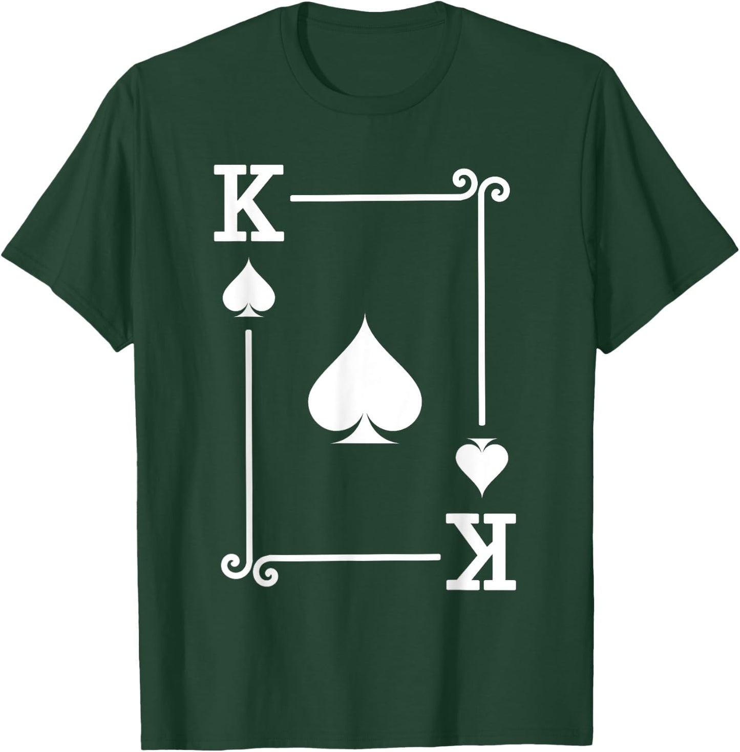 Playing Cards - Matching Spades Card Suits - King Card T-Shirt - T-Shirt | Forest