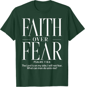 Christian shirts Christianity Shirts Faith Over Fear , Black, S T-Shirt - T-Shirt | Forest