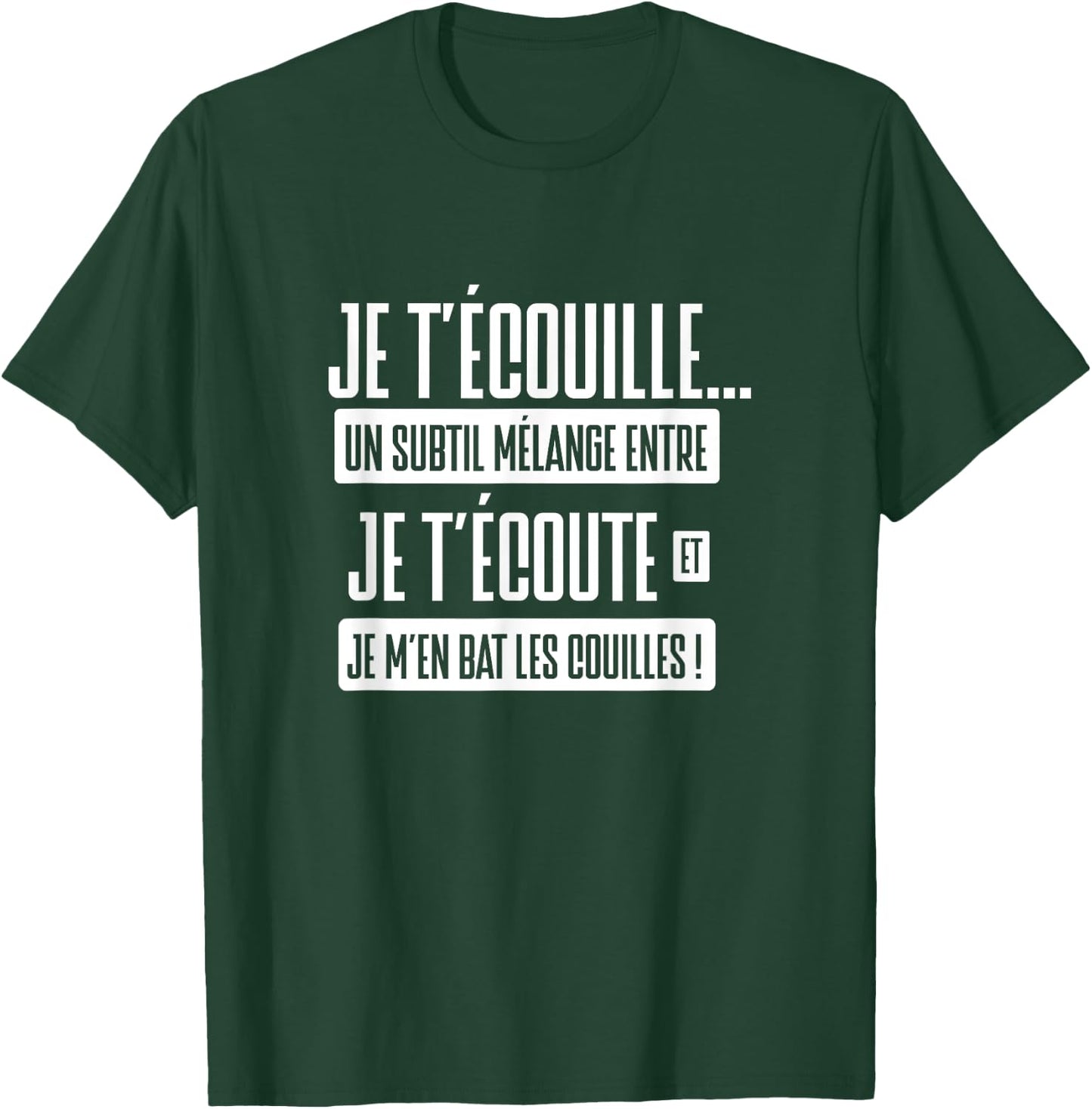 Punchline humor phrase funny joke beauf je t'écouille , Black, S T-Shirt - T-Shirt | Forest