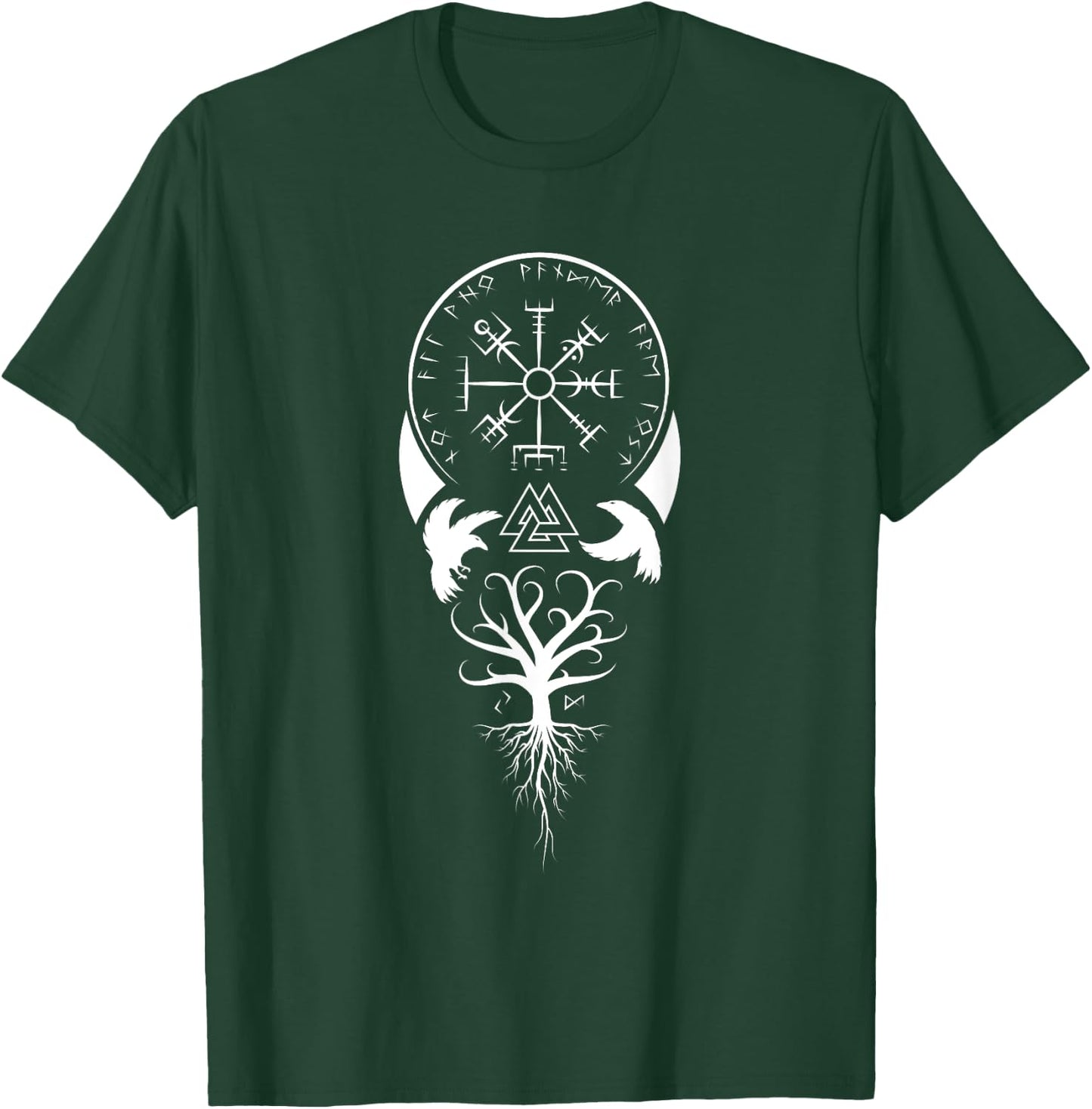 Viking Celtic Classic Vegvisir Compass Vikings T-Shirt - T-Shirt | Forest