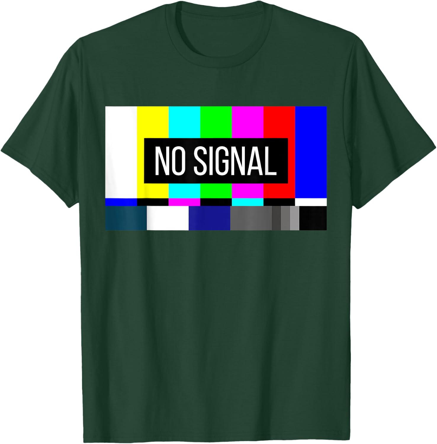 Retro No Signal TV Test Pattern Vintage Television Bars T-Shirt - T-Shirt | Forest