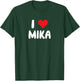 I Love Mika - Heart , Black, S T-Shirt - T-Shirt | Forest