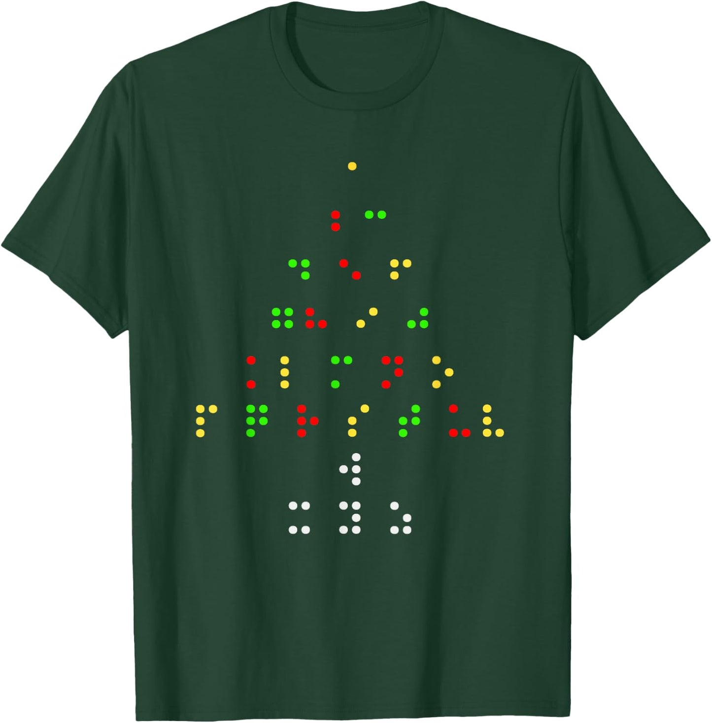 Holiday Gift The Blind Christmas Tree Braille Language T-Shirt - T-Shirt | Forest