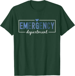 ER Nurse Emergency Department Emergency Room Gifts Adults Black 100% Polyester Modern Short Sleeve Small T-Shirt - T-Shirt | Forest