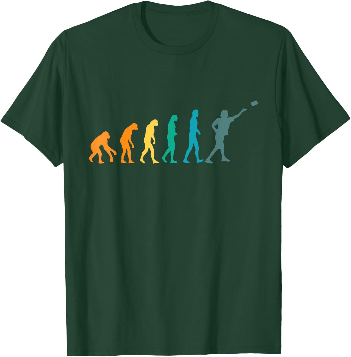 Cornhole Player Human Evolution Funny Cornhole T-Shirt - T-Shirt | Forest