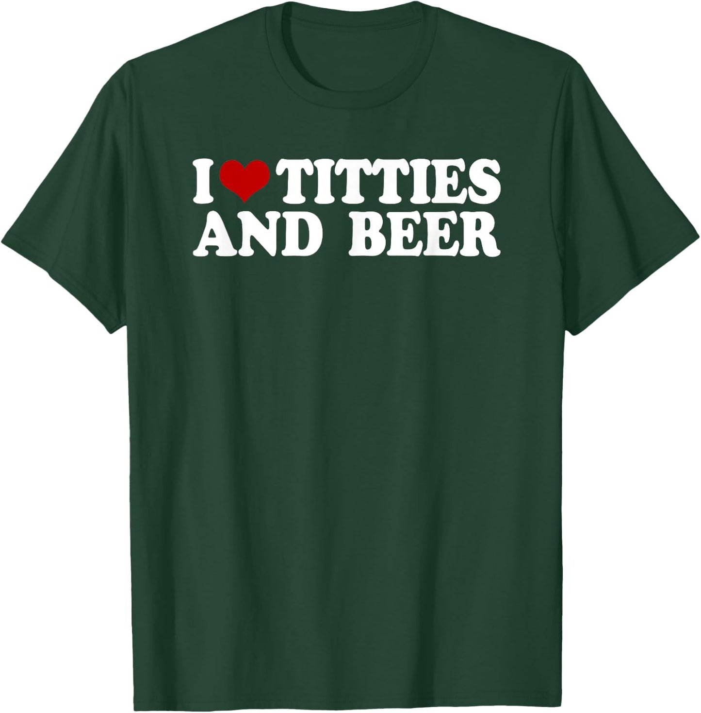 Men's with "I Love Tittis and Beer" Motif [German Language], black T-Shirt - T-Shirt | Forest